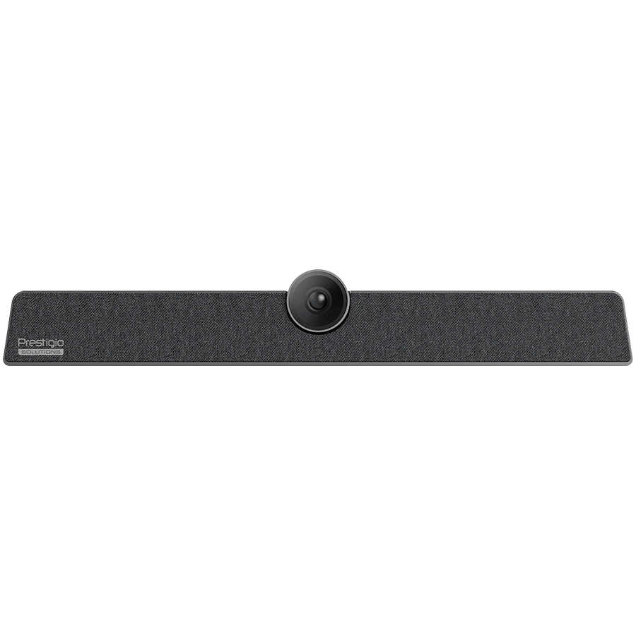 Prestigio Solutions Video Conferencing Collaboration Bar Alpha: UHD, 12MP, 6 mic, 8m (Range), Connection via USB Type-C or AUX