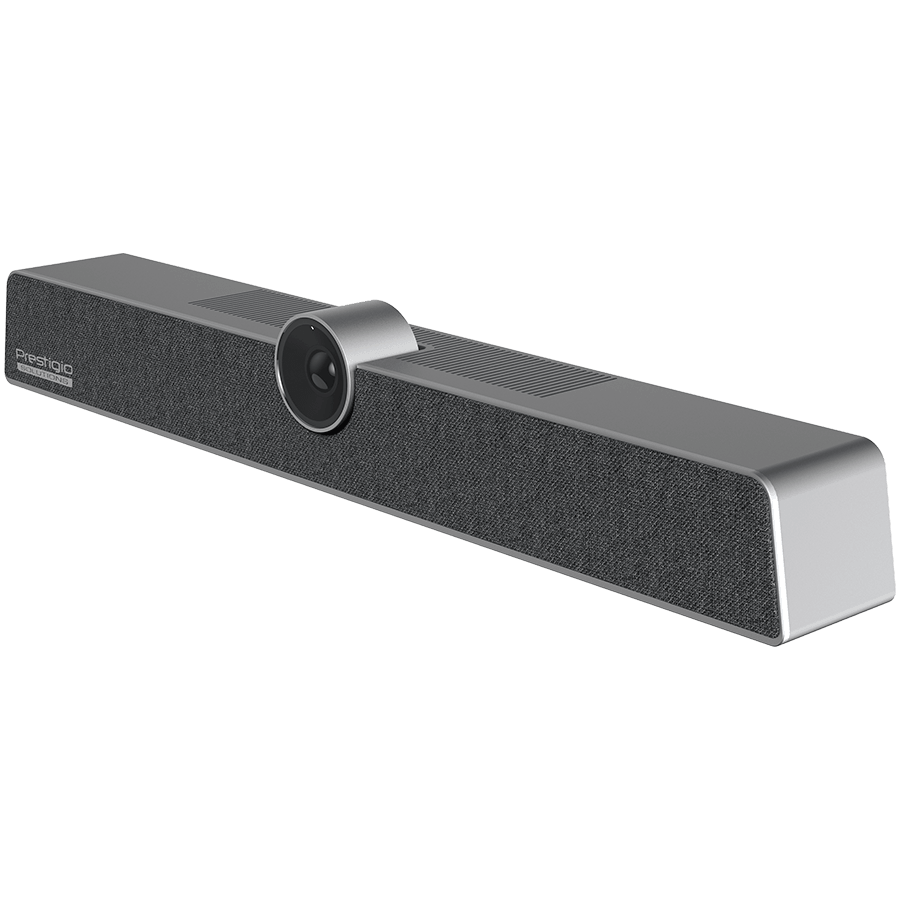 Prestigio Solutions Video Conferencing Collaboration Bar Alpha: UHD, 12MP, 6 mic, 8m (Range), Connection via USB Type-C or AUX