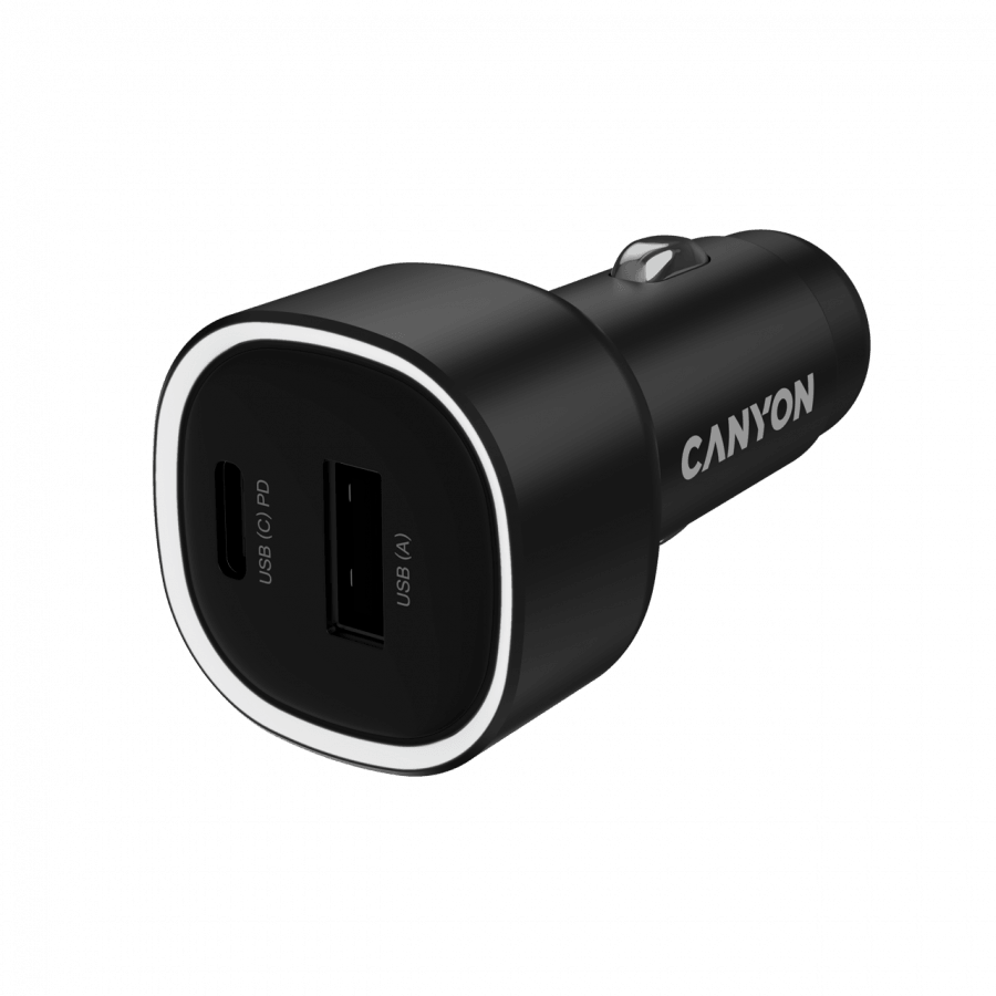 CANYON car charger OnDrive 85 PD 85W USB-A+USB-C Black