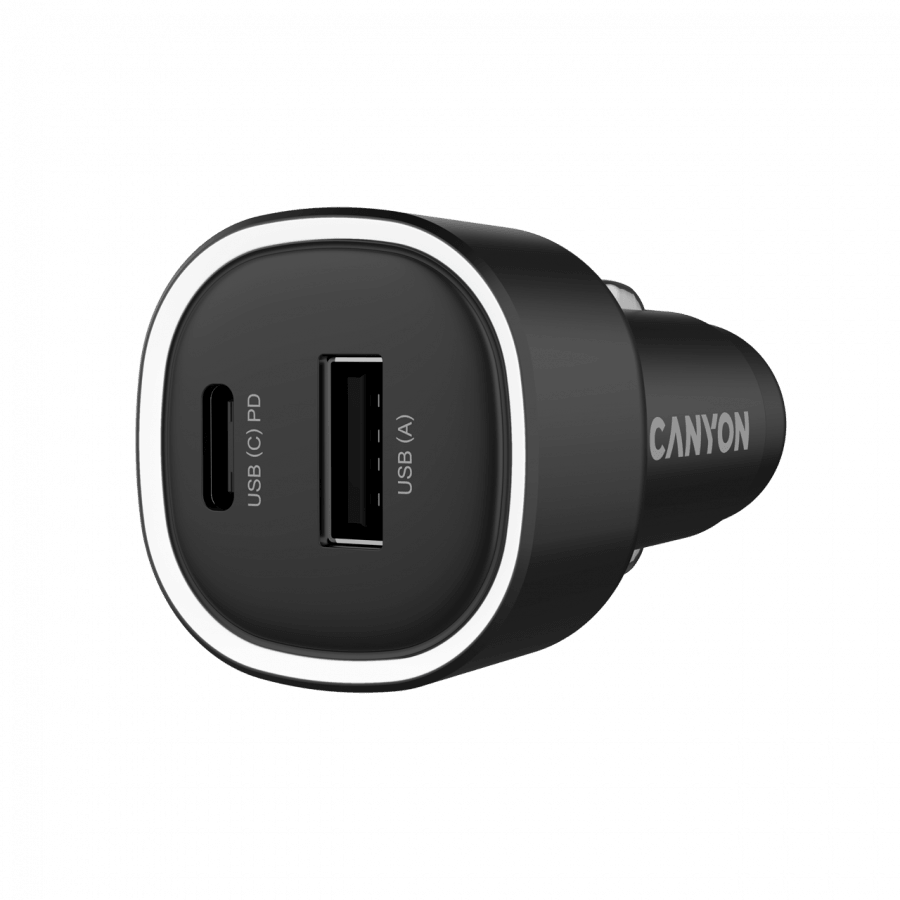 CANYON car charger OnDrive 85 PD 85W USB-A+USB-C Black