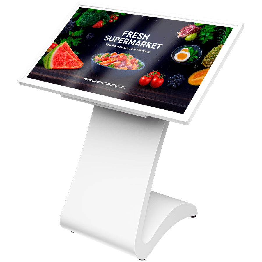 Prestigio Solutions IDS Indoor Totem Tilted 43 inches, 4K (3840x2160), Android 11: RK3399B/4GB/64GB, IR10TP, Power Plug EU.