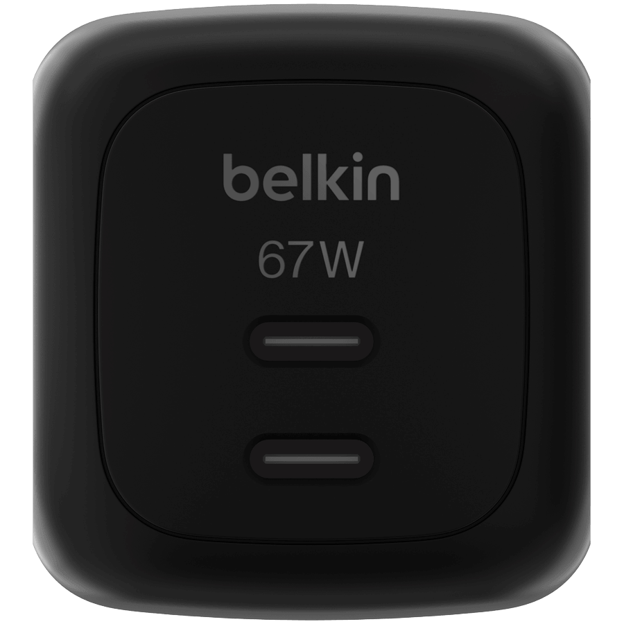 BELKIN 67w Dual USB-C PD wall Charger with PPS, Black