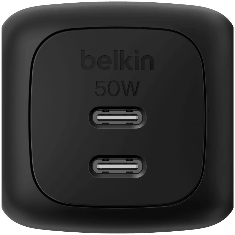 BELKIN 50w Dual USB-C PD wall Charger with PPS, Black