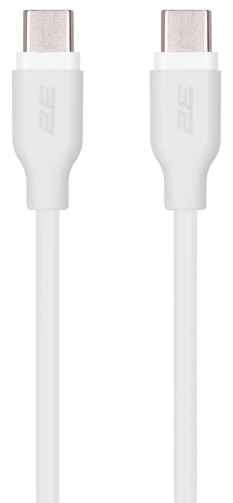 2E Сable USB-C > USB-C charge/data, 1m, 60W Type-C, Glow, white