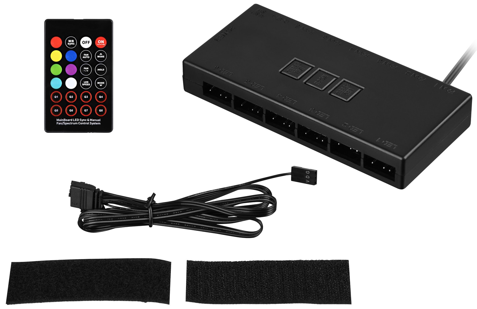 2E GAMING controller CONTR-B, ARGB 6 fans 3pin, 3pin +5VARGB, 2 pin LED, remote