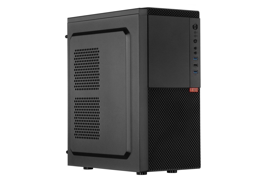2E PC case Alfa E130 without PSU, 2xUSB3.0, 1xUSB2.0, 1x80mm, VGA 320mm, ATX, black