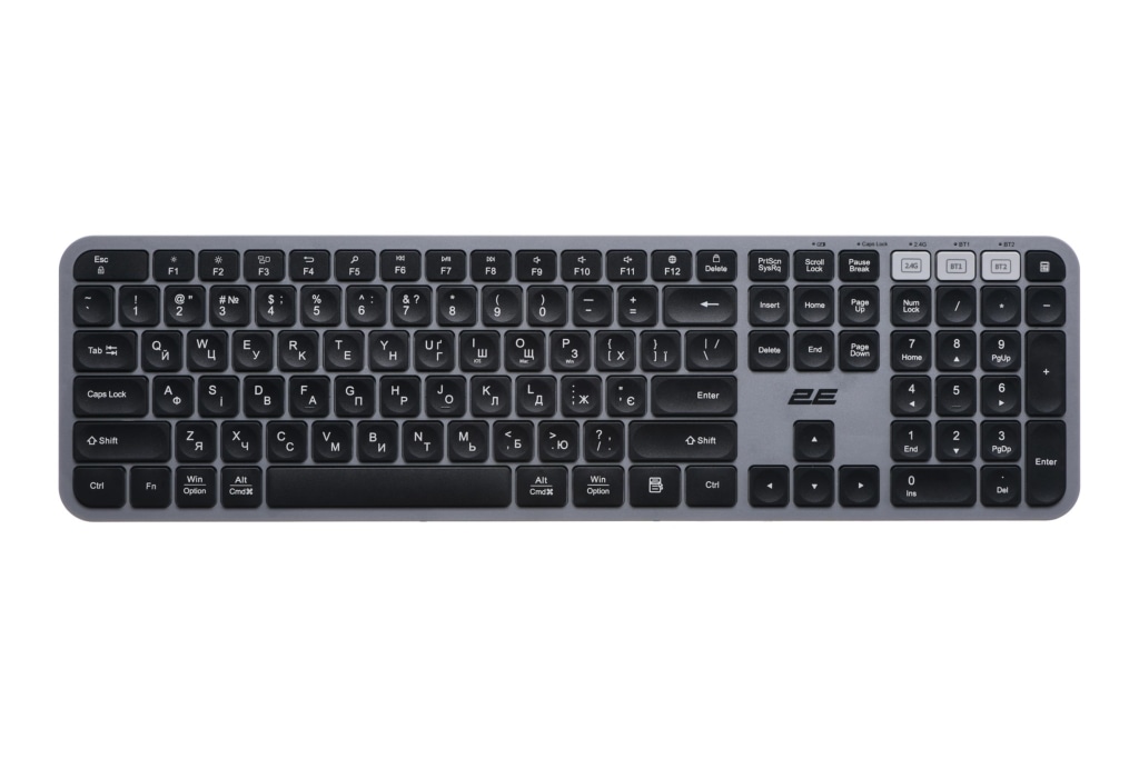 2E Keyboard membrane KS240 110key, WL/BT, EN/UK, grey-black