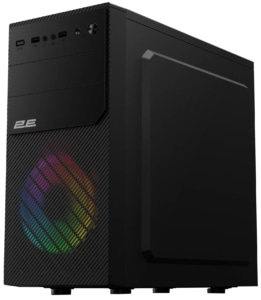 2E PC case Basis RD850 without PSU, 1xUSB3.0, 2xUSB2.0, 1x120mm ARGB, VGA 290mm, Metal Side Panel, mATX, black