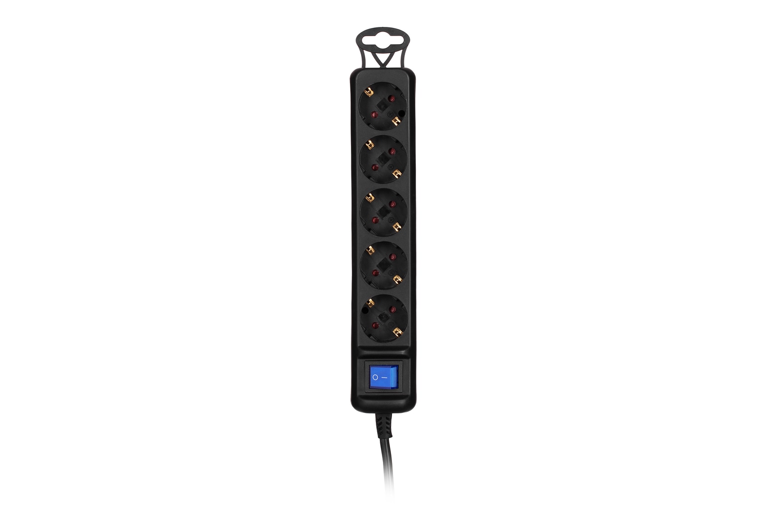 2E power strip 5XSchuko switch, 3G*0.75mm2, 5m, Black - 2