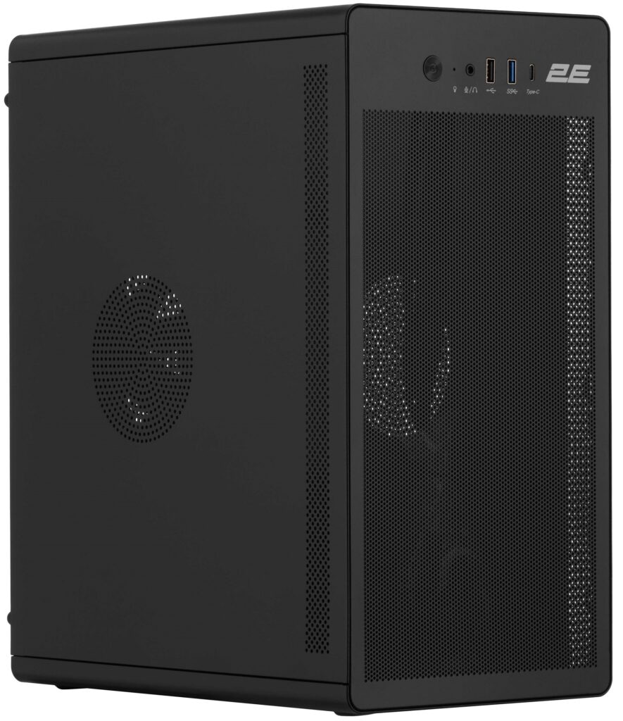 2E-V285B-400, PC case 2E Credo V285B-400 with PSU 2E ATX400, 1xUSB3.0, 1х USB 2.0, 1xUSB Type-C, 1x120mm, VGA 300mm, mATX, black