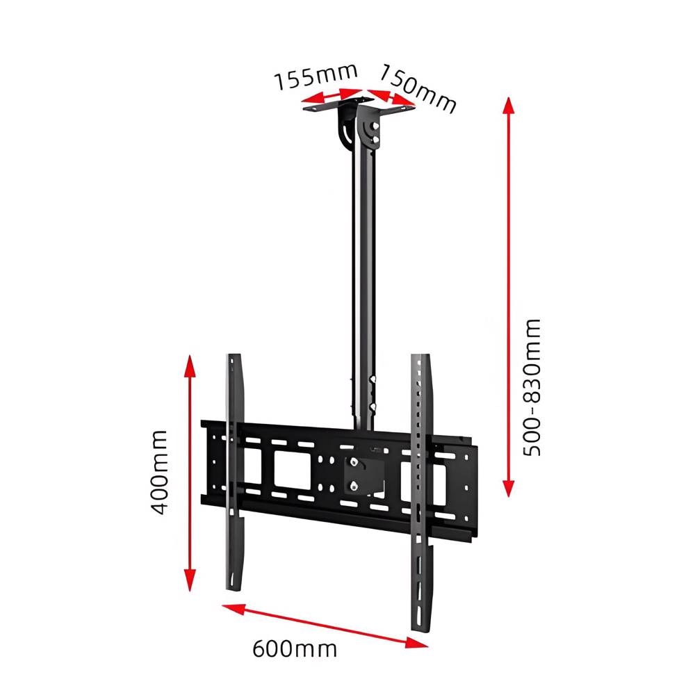 allscreen C514, 40"-70", TV Ceiling Mount, Black — 2