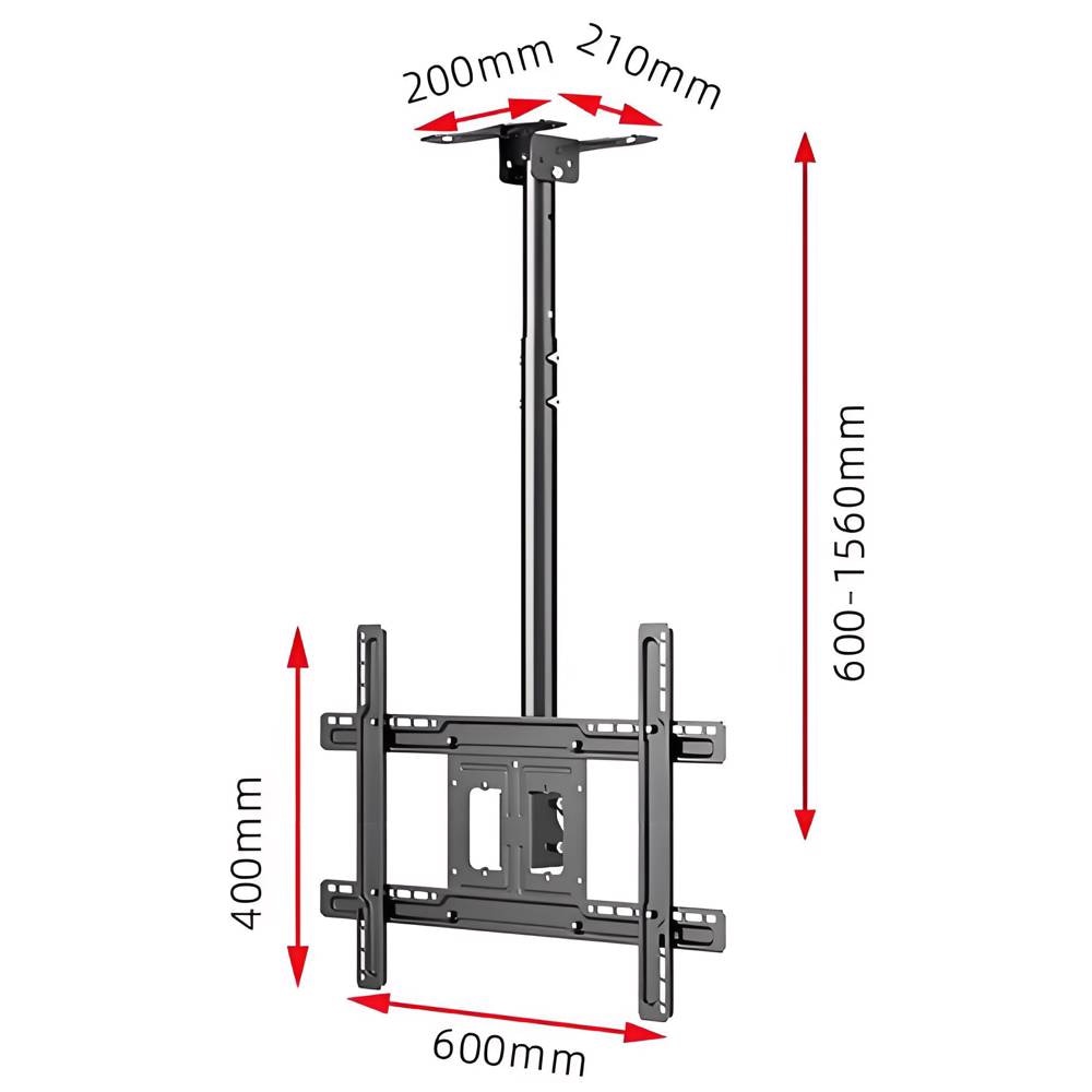 allscreen C560-15, 32"-75", TV Ceiling Mount, Black — 2