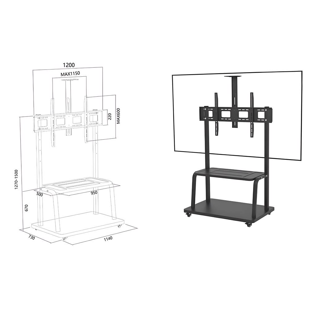allscreen Universal LCD LED TV Bracket CT2100 TV SIZ:50”-110”ინჩი — 2