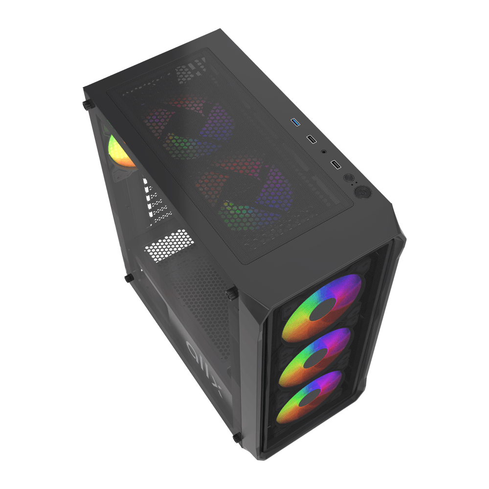 ALLX AX-G2044, Computer Case, ATX, MATX, ITX, USB3.0, USB1.0x2, HD AUDIO, Black — 2