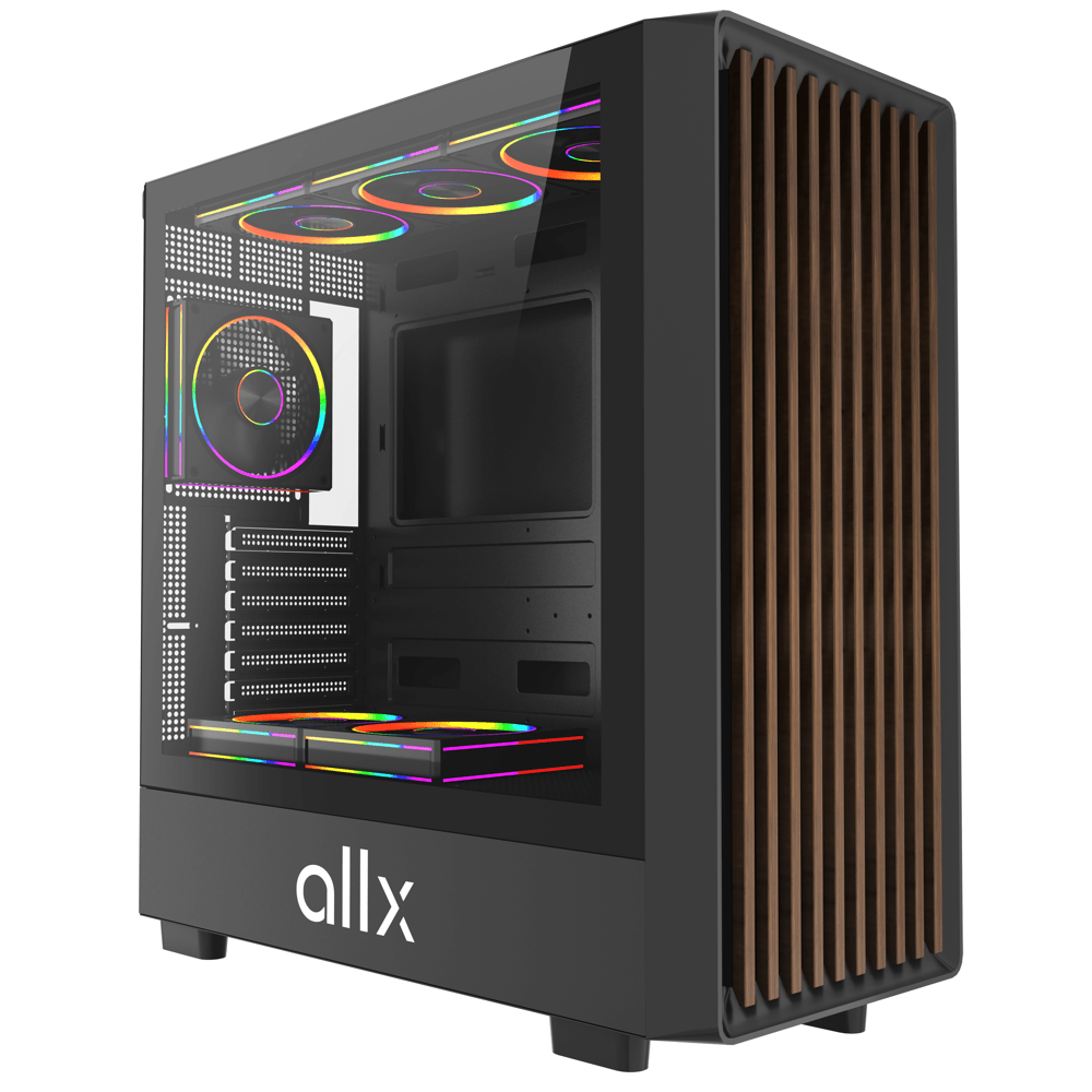 ALLX AX-G2147, Computer Case, EATX, ATX, MATX, ITX, USB 3.0, USB, HD Audio, Black/Brown
