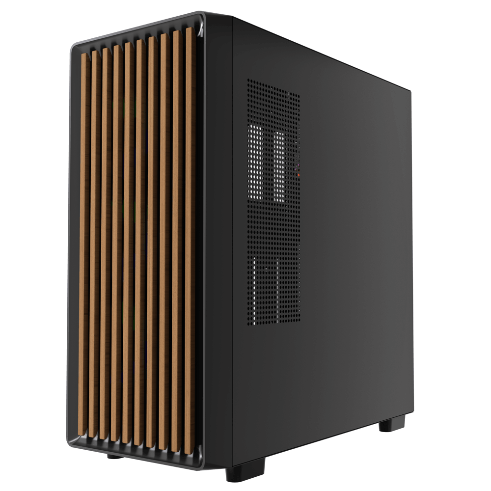 ALLX AX-G2147, Computer Case, EATX, ATX, MATX, ITX, USB 3.0, USB, HD Audio, Black/Brown — 2