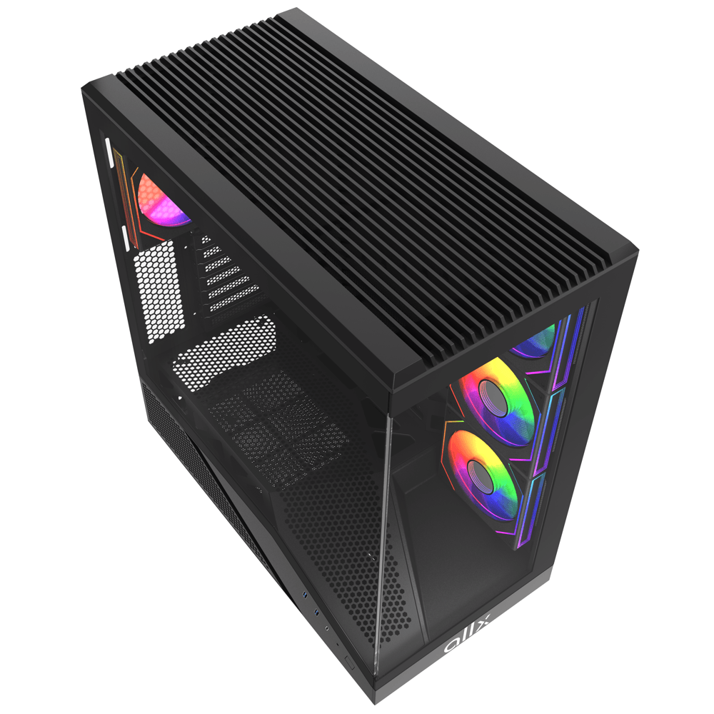 ALLX AX-G2346, Computer Case, ATX, MATX, ITX, USB 3.0, Type-C, HD Audio, Black — 2