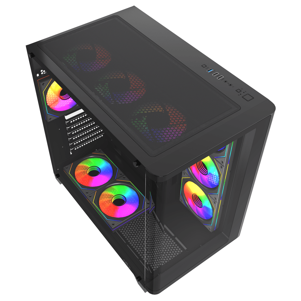 ALLX AX-G2731, Computer Case, ATX, MATX, ITX, USB3.0, USB1.0x2, HD AUDIO, Black — 2