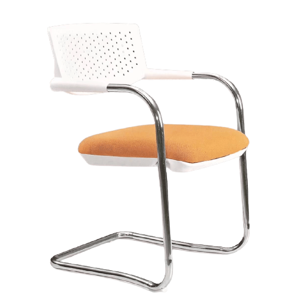 ALLX SF119, Visitor Chair, Silver/White