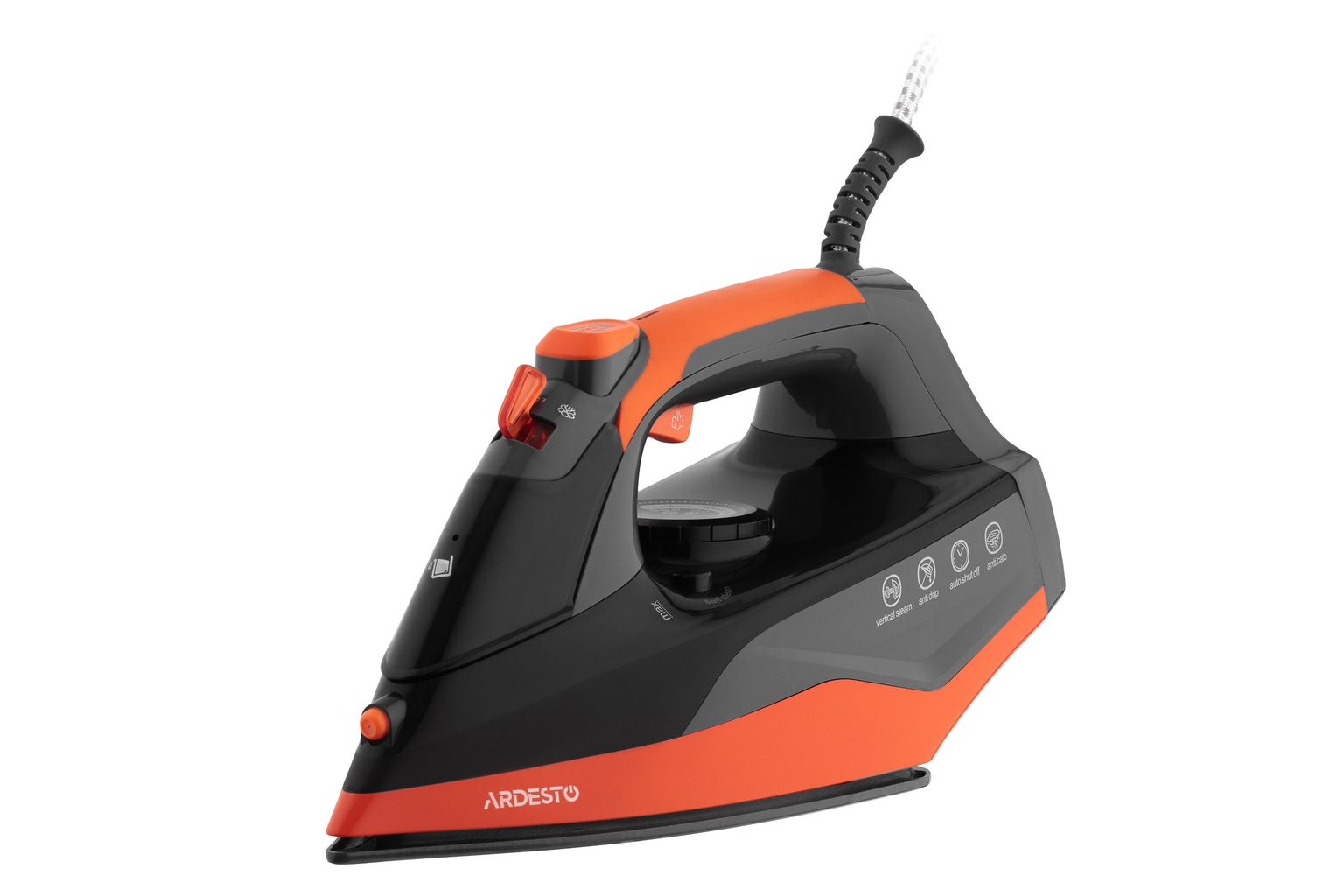 Ardesto Iron IR-C2233-GR, 2200W, 340ml, steam boost, ceramic soleplate, black-orange