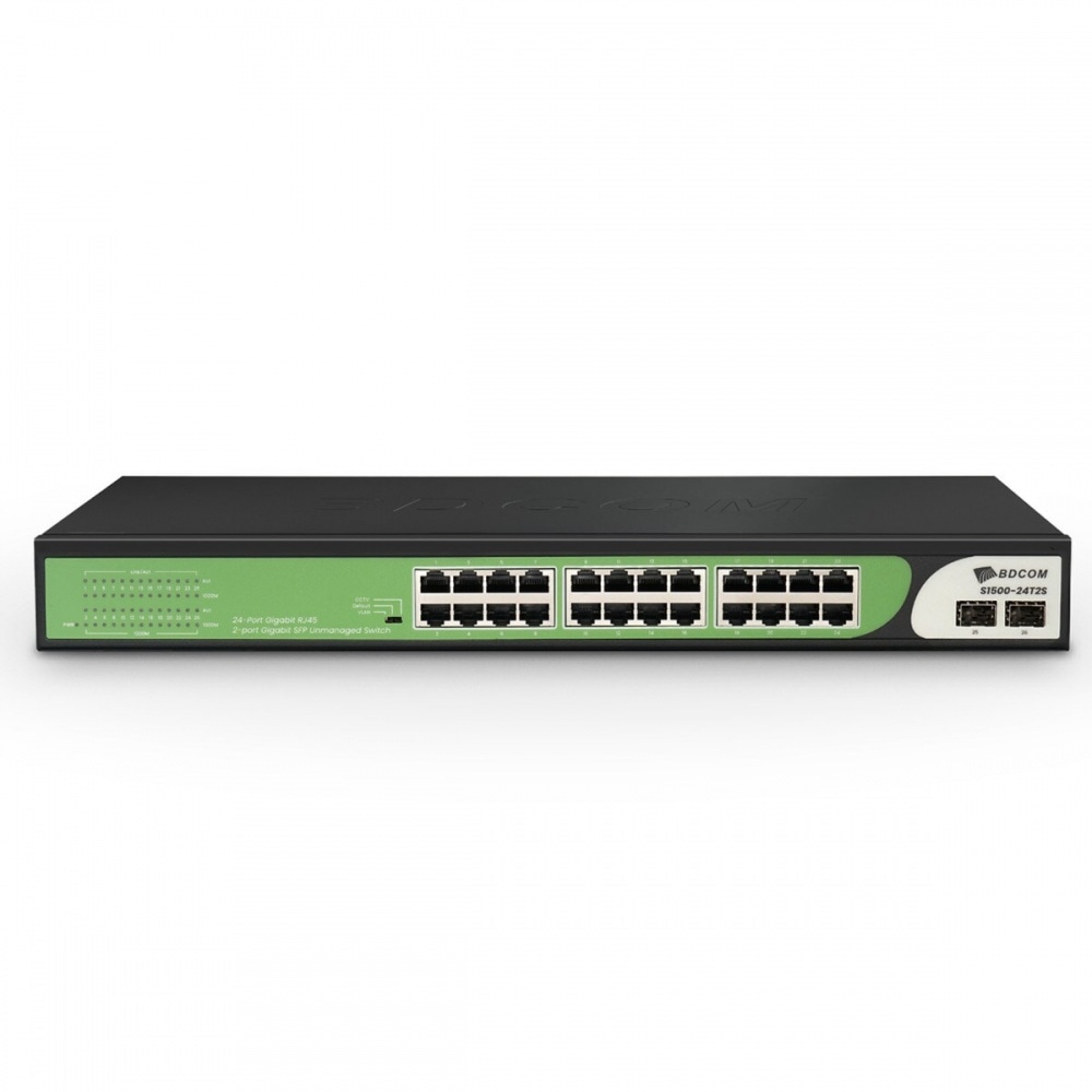BDCOM S1500-24T2S Unmanaged Switch - 24 Gigabit port, 2x SFP, BDCOM