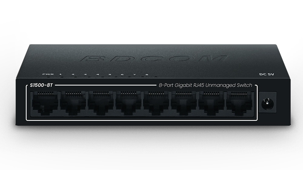 BDCOM S1500-8T Unmanaged Switch - 8 Full-gigabit ports