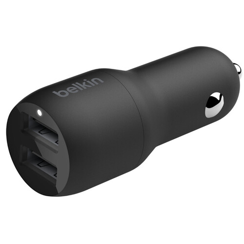 Belkin Car Charger 24W 2xUSB-A, cable USB-A > USB-C 1m, black - 2