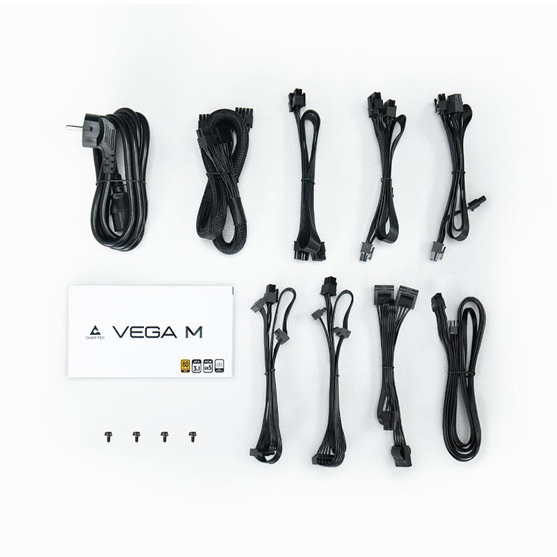 CHIEFTEC PSU Vega M (850W), >90%, 80+ Gold, 135mm FDB, 1xMB 24pin(20+4), 2xCPU 8pin(4+4), 3xMolex, 6xSATA, 4xPCIe 8pin(6+2), 1xPCIe GEN5 16pin, Fully Modular - 2