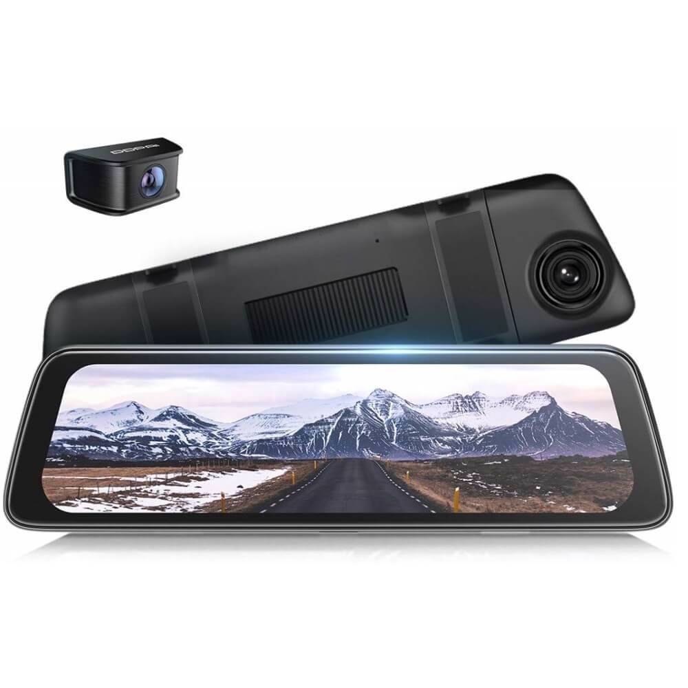DDPAI Mola E3, 130° WIFI, 9.35" Full Touch Screen Streaming Rear View Mirror, Car Video Recorder, Black