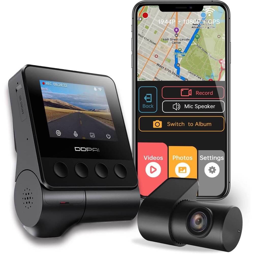 DDPAI Z40 GPS DUAL, 140°, WIFI, GPS, Front and Rear Cam, Car Video Recorder, Black — 2