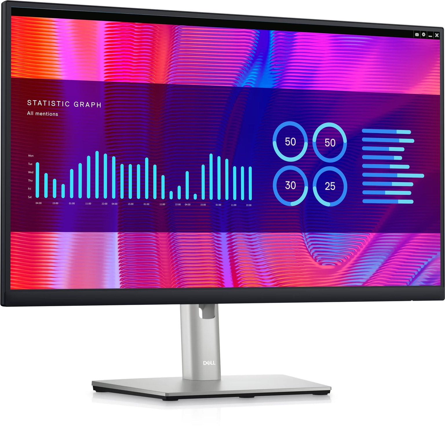 Dell Monitor 23.8" P2423DE HDMI, DP, USB-C, RJ-45, IPS, 2560x1440, sRGB 99%, Pivot - 2