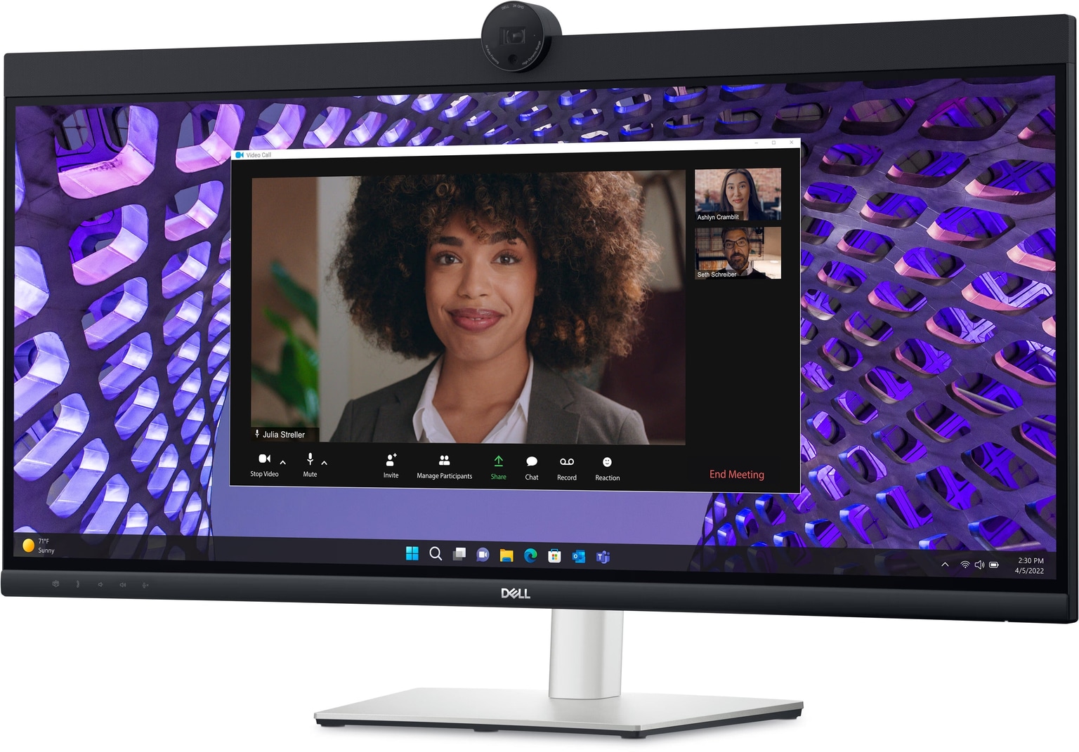 Dell Monitor 34" P3424WEB HDMI, DP, USB-C, RJ-45, MM, IPS, 3440x1440, 21:9, sRGB 99%, CURVED, HAS, Cam - 2