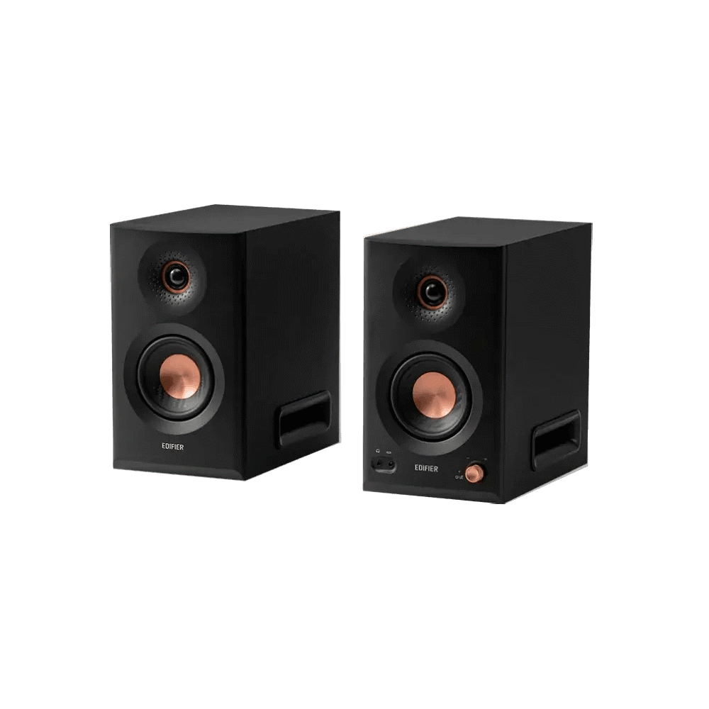 EDIFIER MR5, 110W, XLR, 6.35 mm TRS, RCA, AUX, Tri-amped Powered Studio Monitor Speakers, Black