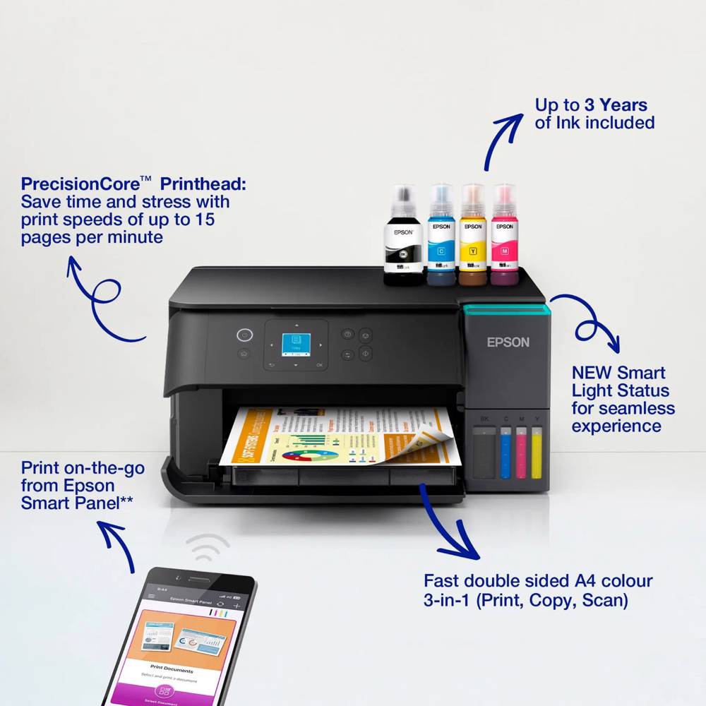 EPSON C11CL41411 EcoTank L4360, MFP, A4, WiFi, Color Printer, Black — 2