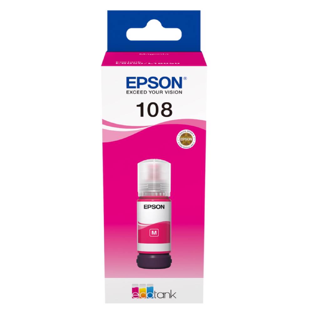 EPSON EcoTank 108 Magenta Ink Bottle L8050 C13T09C34A
