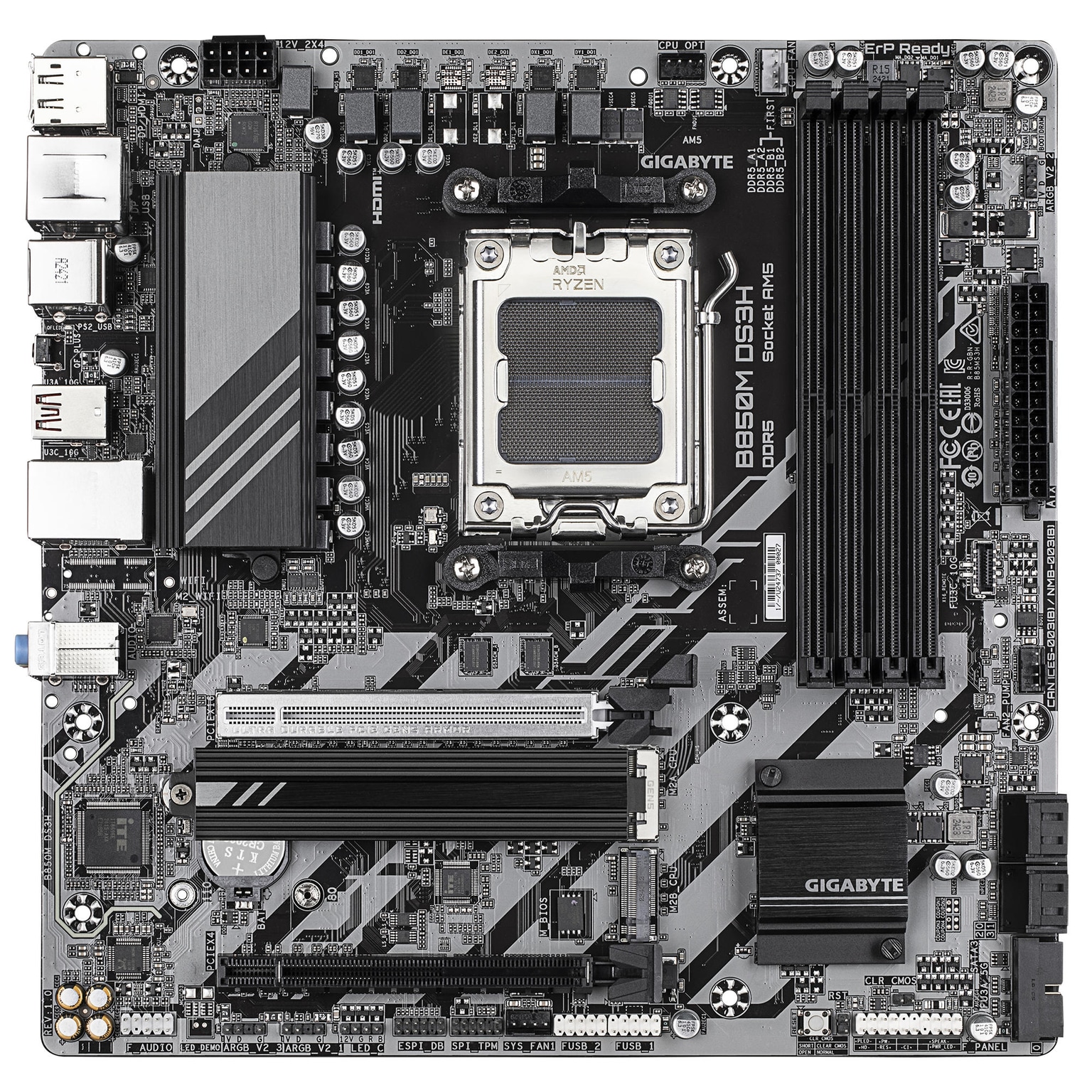 Gigabyte Motherboard B850M DS3H sAM5 B850 4xDDR5 M.2 HDMI DP mATX