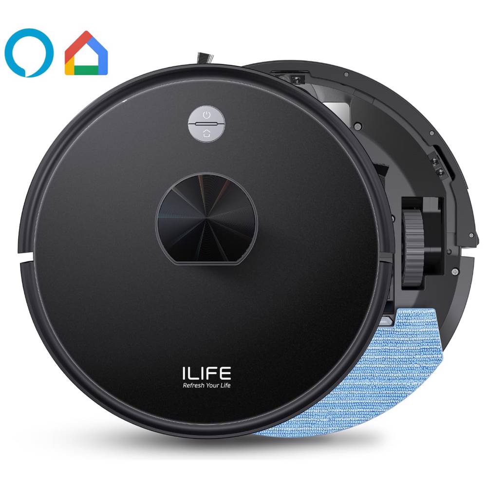 ILIFE A20, 4000Pa Laser Navigation Robotic Vacuum & Mop With APP Control, Black — 2