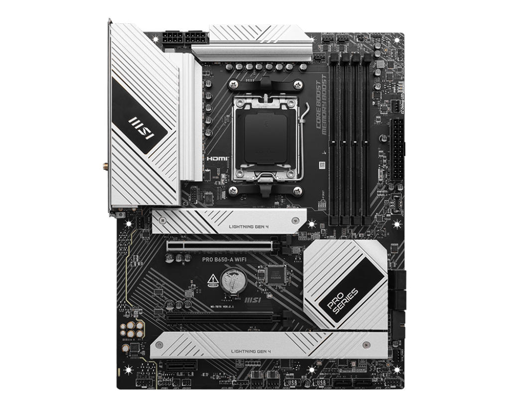MSI Motherboard PRO B650-A WIFI sAM5 B650 4xDDR5 M.2 HDMI DP Wi-Fi BT ATX