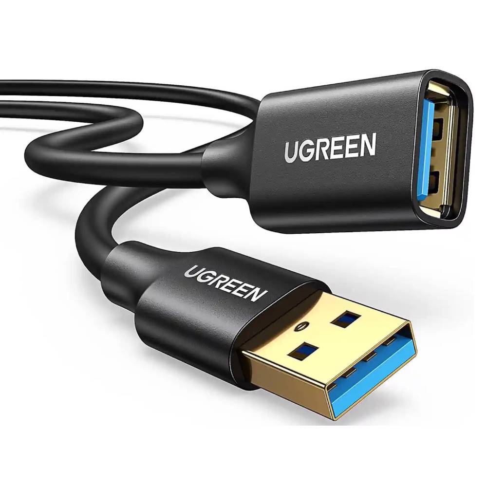 UGREEN US129, USB 3.0 Male to USB Female, Extension Male Cable, 2m, Black — 2
