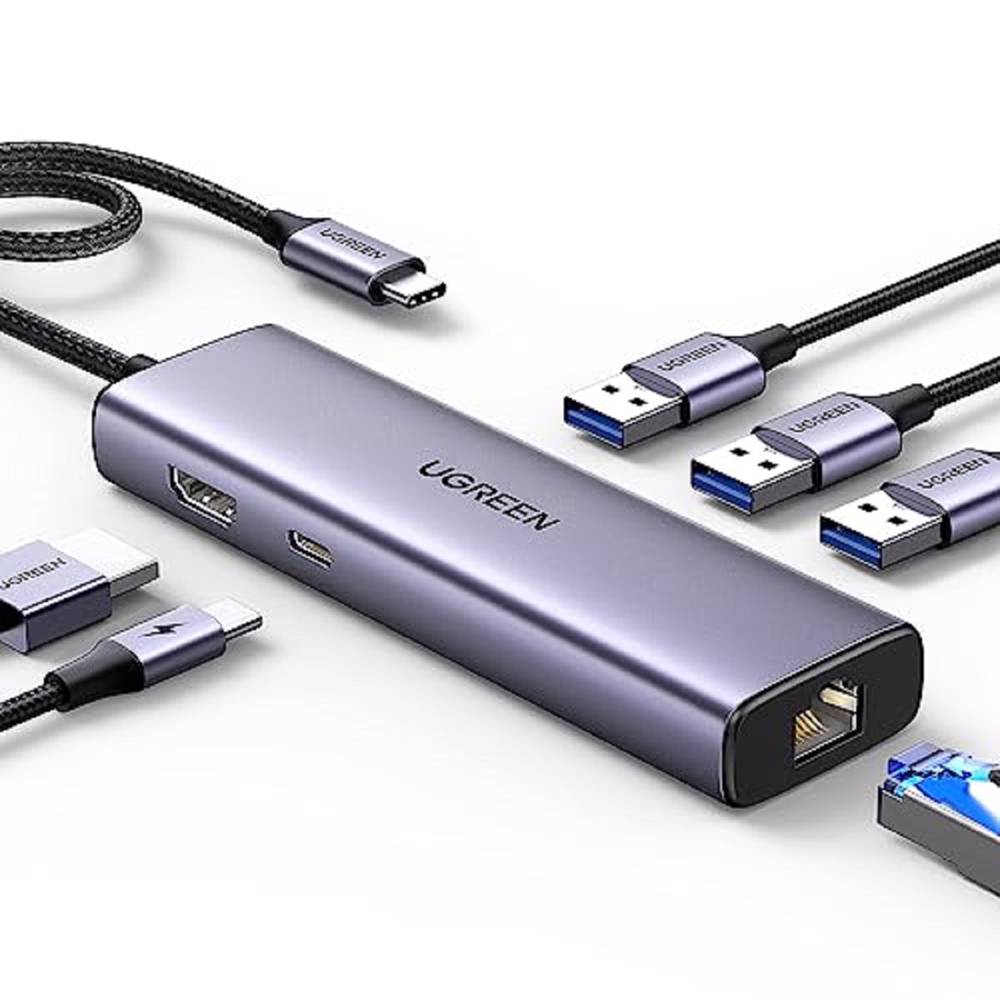 UGREEN CM512, Type-C, USB, HDMI, Lan, PD, Hub, Grey