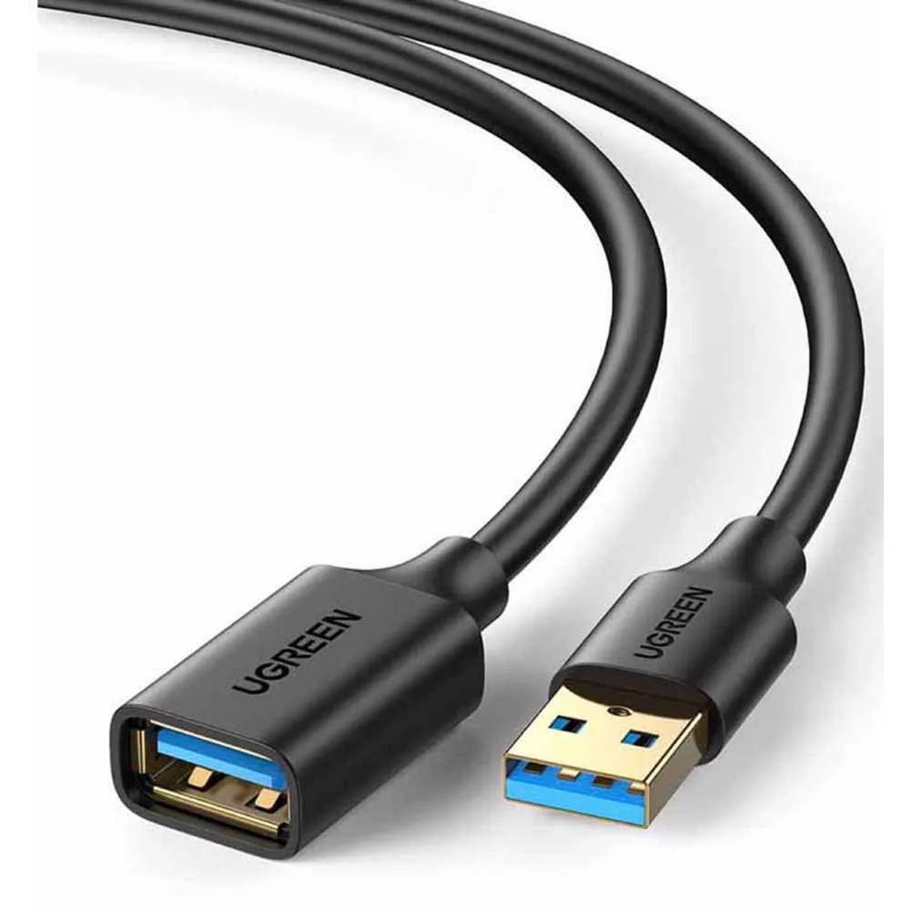 UGREEN US129, USB 3.0 Male to USB Female, Extension Male Cable, 3m, Black — 2
