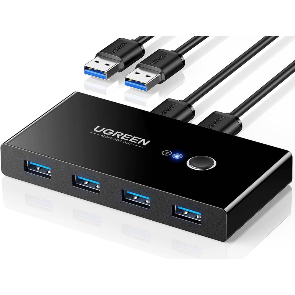 UGREEN US216, 2 In 4 Out USB 3.0 Sharing Switch Box, Black