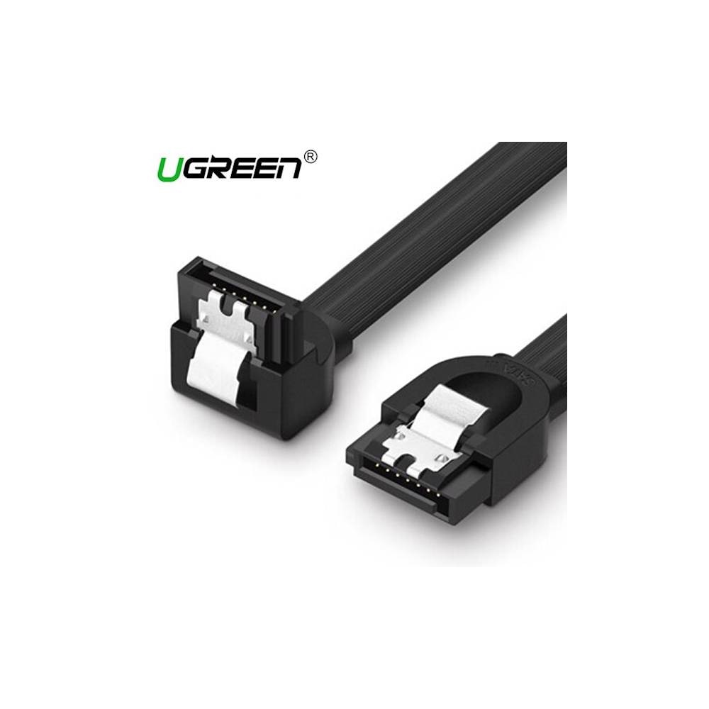 UGREEN US217 SATA 3.0 Data Cable 90° Elbow, 0.5m, Black