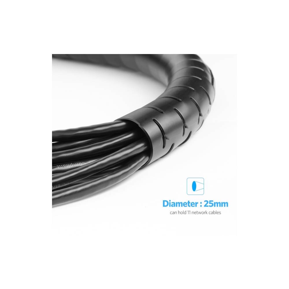 UGREEN LP121 Cable Organizer, 3m, Black — 2