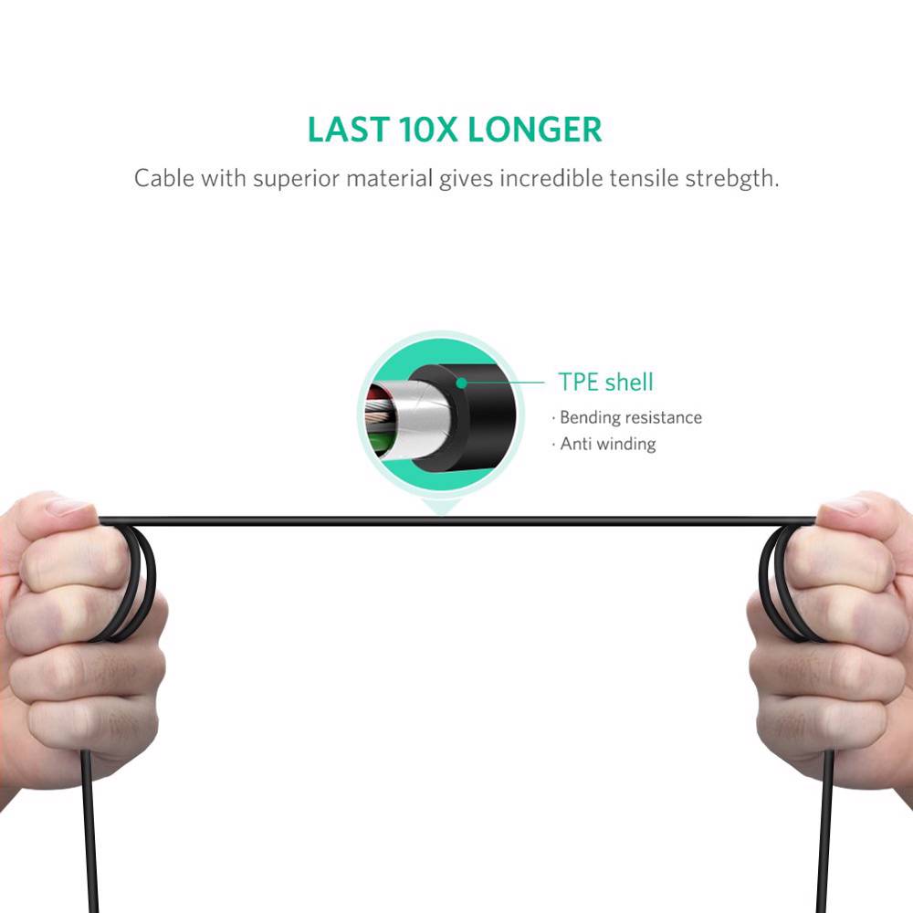 UGREEN US241, Type-C To USB-B, 2m, Black — 2