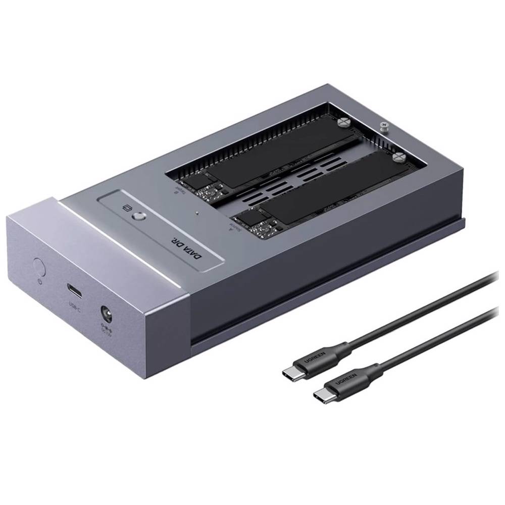 UGREEN CM847 გარე მყარი დისკის ქეისი M.2 NVMe USB4 SSD - 40 გბ/წმ, ნაცრისფერი — 2