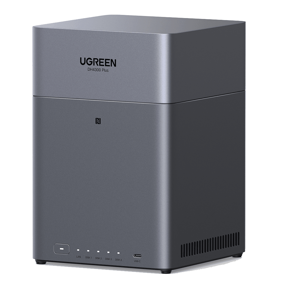 UGREEN NASync DH4300 Plus, Rockchip A76+A55, 8GB, Diskless, RJ45, USB, Type-C, HDMI, Space Gray