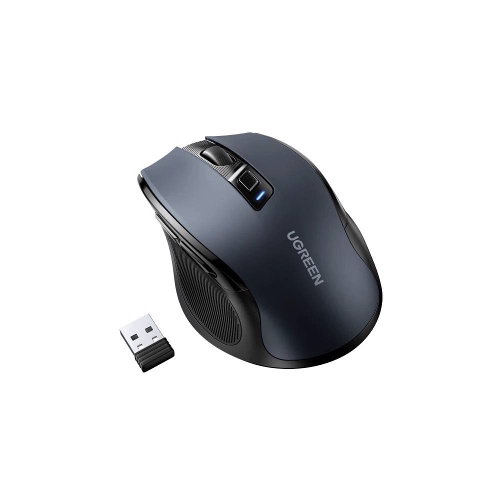 UGREEN MU006 Ergonomic Wireless 2.4G Mouse, 4000DPI, Silence Design, Black