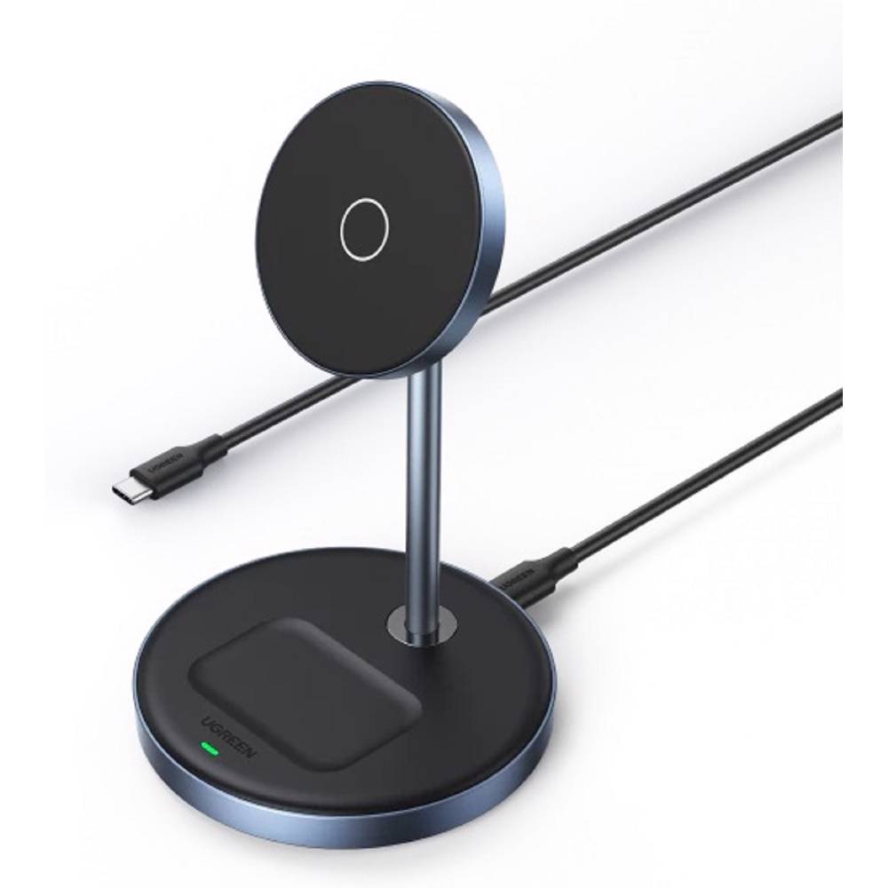 UGREEN CD317, 2-in-1 MagSafe Magnetic Wireless Charger, Black/Blue