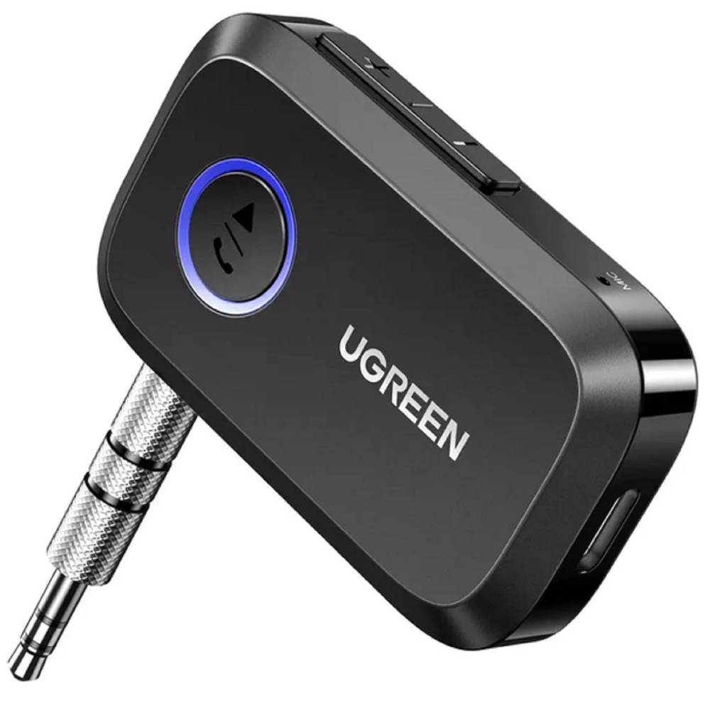 UGREEN CM596, Bluetooth 5.3, AUX, Car Adapter, Black